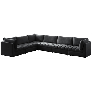 meridian furniture jacob black velvet modular sectional