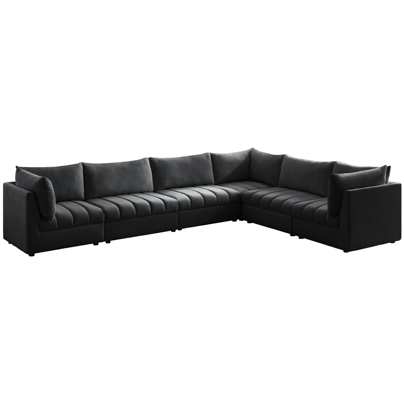 Meridian Furniture Jacob Black Velvet Modular Sectional