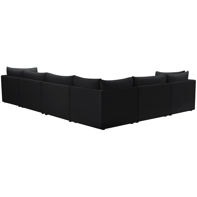 Meridian Furniture Jacob Black Velvet Modular Sectional