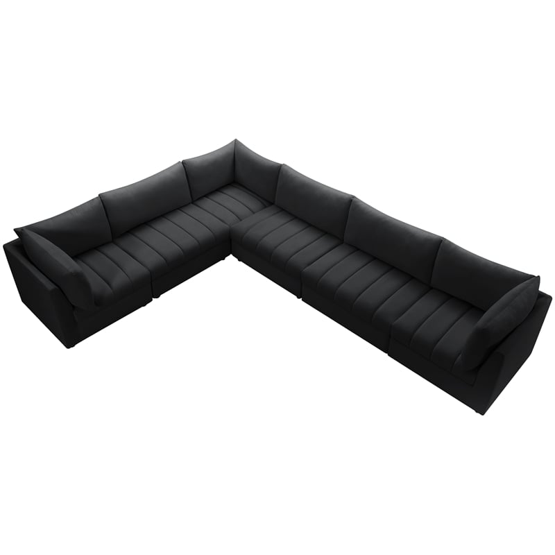 Meridian Furniture Jacob Black Velvet Modular Sectional