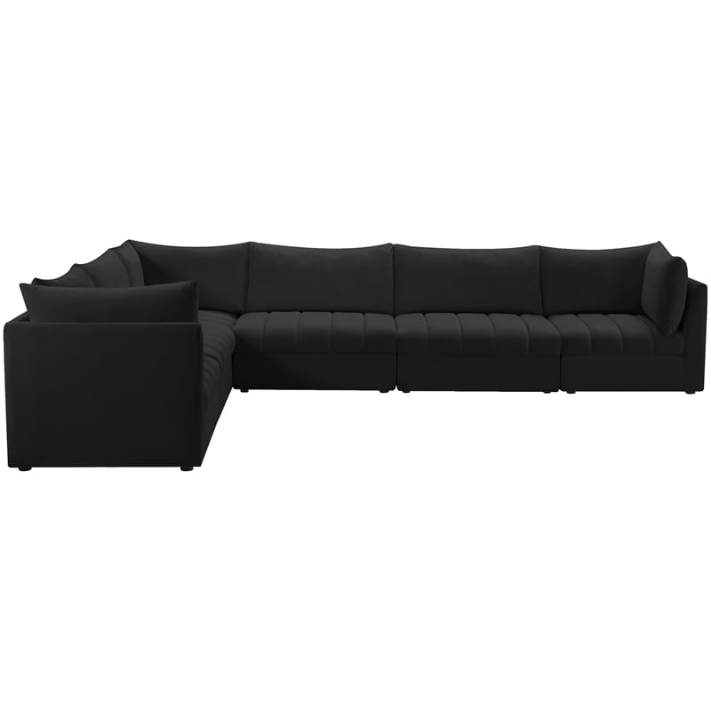 Meridian Furniture Jacob Black Velvet Modular Sectional