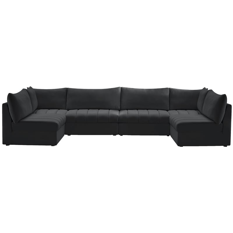 Meridian Furniture Jacob Black Velvet Modular Sectional