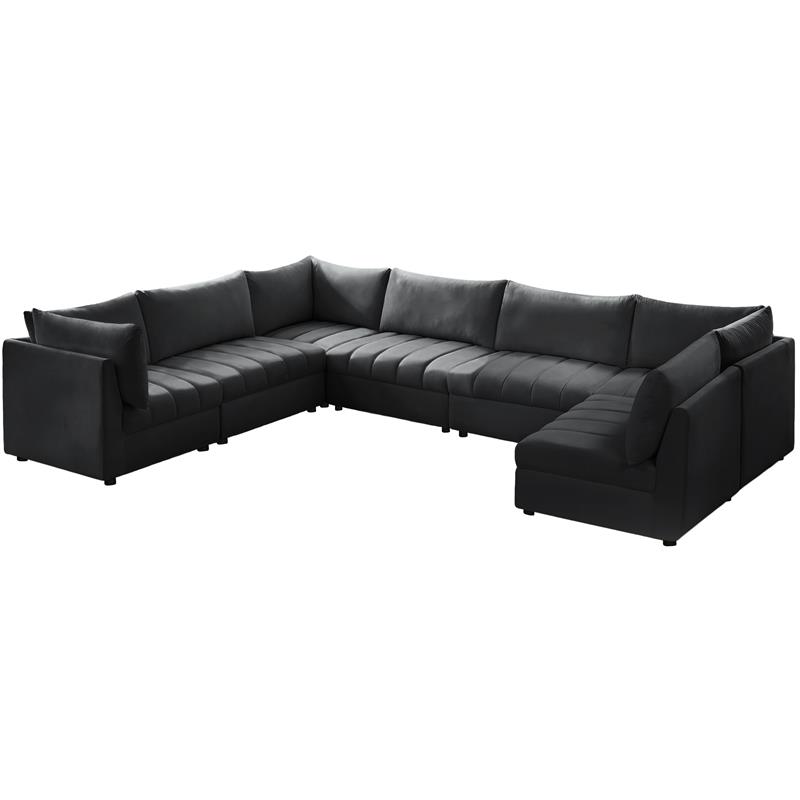 Meridian Furniture Jacob Black Velvet Modular Sectional
