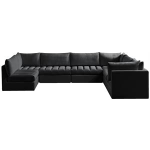meridian furniture jacob black velvet modular sectional
