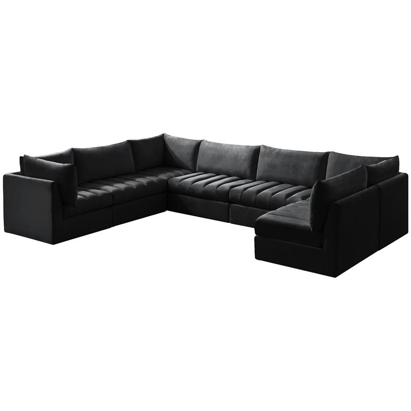Meridian Furniture Jacob Black Velvet Modular Sectional