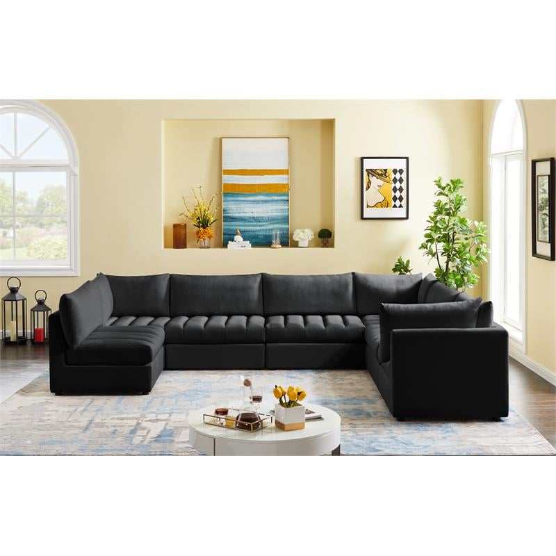 Meridian Furniture Jacob Black Velvet Modular Sectional
