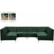 Meridian Furniture Alina Green Velvet Modular Sectional