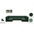 Meridian Furniture Alina Green Velvet Modular Sectional