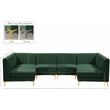 Meridian Furniture Alina Green Velvet Modular Sectional