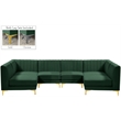 Meridian Furniture Alina Green Velvet Modular Sectional