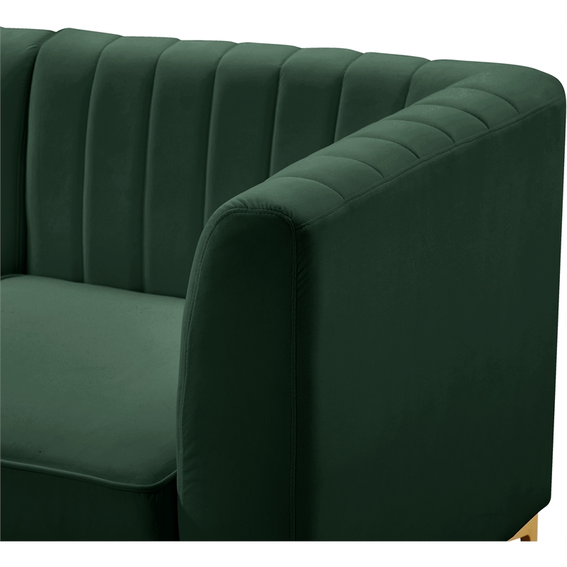 Meridian Furniture Alina Green Velvet Modular Sectional