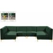 Meridian Furniture Alina Green Velvet Modular Sectional