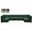 Meridian Furniture Alina Green Velvet Modular Sectional