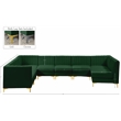Meridian Furniture Alina Green Velvet Modular Sectional
