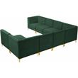 Meridian Furniture Alina Green Velvet Modular Sectional