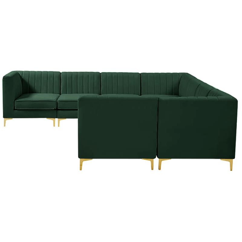 Meridian Furniture Alina Green Velvet Modular Sectional