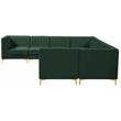 Meridian Furniture Alina Green Velvet Modular Sectional