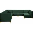Meridian Furniture Alina Green Velvet Modular Sectional