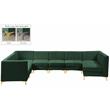 Meridian Furniture Alina Green Velvet Modular Sectional
