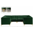 Meridian Furniture Alina Green Velvet Modular Sectional