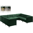 Meridian Furniture Alina Green Velvet Modular Sectional