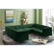 Meridian Furniture Alina Green Velvet Modular Sectional