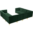 Meridian Furniture Alina Green Velvet Modular Sectional