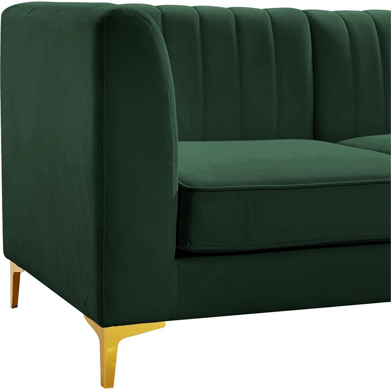 Meridian Furniture Alina Green Velvet Modular Sectional
