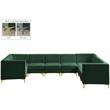 Meridian Furniture Alina Green Velvet Modular Sectional