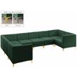 Meridian Furniture Alina Green Velvet Modular Sectional