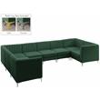 Meridian Furniture Alina Green Velvet Modular Sectional