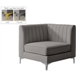 Meridian Furniture Alina Grey Velvet Corner Chair