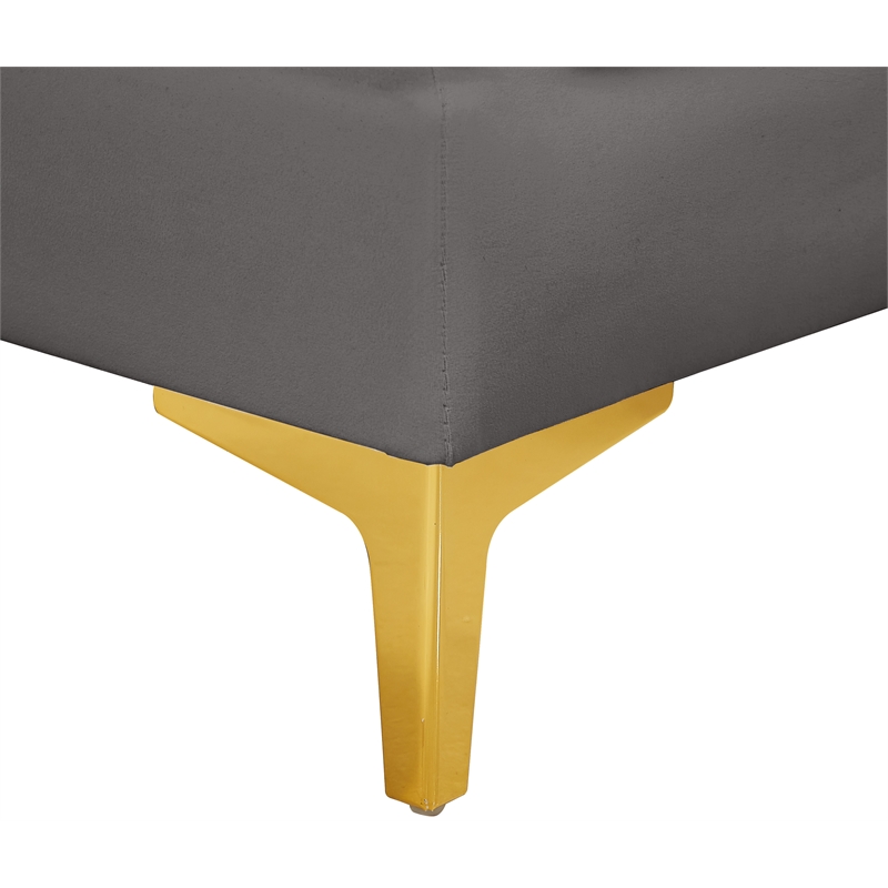 Meridian Furniture Alina Grey Velvet Corner Chair