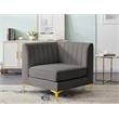 Meridian Furniture Alina Grey Velvet Corner Chair