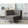 Meridian Furniture Alina Grey Velvet Corner Chair