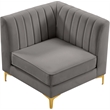 Meridian Furniture Alina Grey Velvet Corner Chair