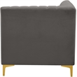 Meridian Furniture Alina Grey Velvet Corner Chair