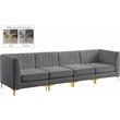 Meridian Furniture Alina Grey Velvet Modular Sofa