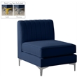 Meridian Furniture Alina Navy Velvet Armless Chair