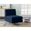 Meridian Furniture Alina Navy Velvet Armless Chair