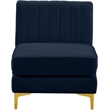 Meridian Furniture Alina Navy Velvet Armless Chair