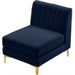 Meridian Furniture Alina Navy Velvet Armless Chair