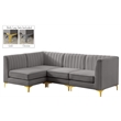 Meridian Furniture Alina Grey Velvet Modular Sectional