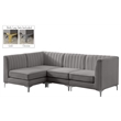Meridian Furniture Alina Grey Velvet Modular Sectional
