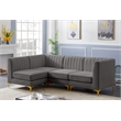 Meridian Furniture Alina Grey Velvet Modular Sectional
