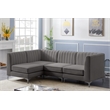 Meridian Furniture Alina Grey Velvet Modular Sectional