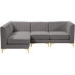 Meridian Furniture Alina Grey Velvet Modular Sectional