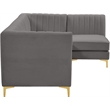 Meridian Furniture Alina Grey Velvet Modular Sectional