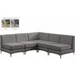Meridian Furniture Alina Grey Velvet Modular Sectional