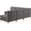 Meridian Furniture Alina Grey Velvet Modular Sectional